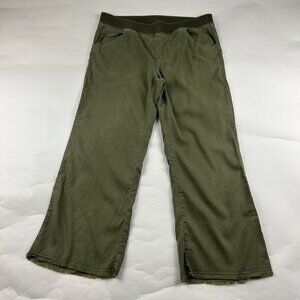 XCVI Wearables Dark Olive Pull On Relaxed Cropped Pant XL